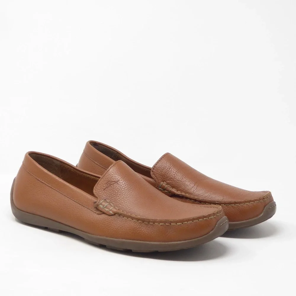 Tommy Bahama Mens Orion Venetian Driving Loafers Tan Leather TB7S00045 Size 9D